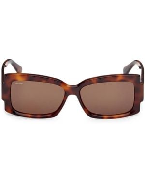 Max Mara Eyewear Rectangle-Frame Sunglasses - Brown