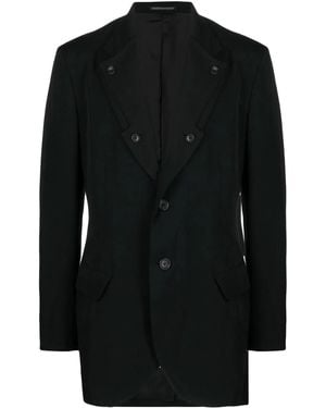 Yohji Yamamoto Single-Breasted Fitted Blazer - Black