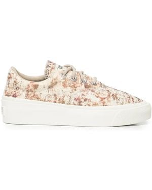 Converse Canvas Graphic Print Skid Trainers - Natural