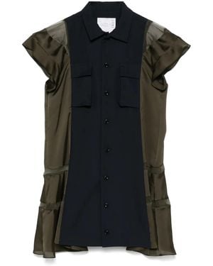 Sacai Minikleid Mit Einsätzen - Schwarz