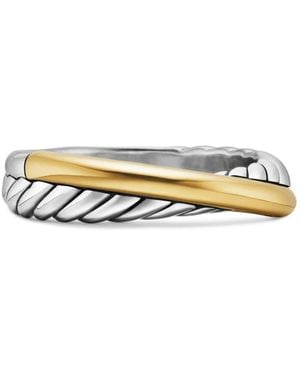 David Yurman 18Kt And Sterling Crossover Band Ring (5.3Mm) - Metallic