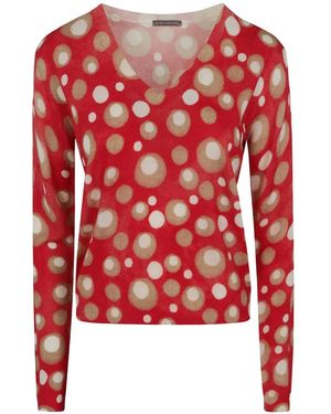 In bed with You Jersey Con Motivo De Lunares Y Cuello En V - Rojo