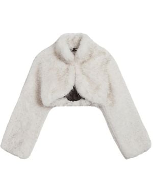 Apparis Cropped-Jacke Aus Faux Fur - Weiß
