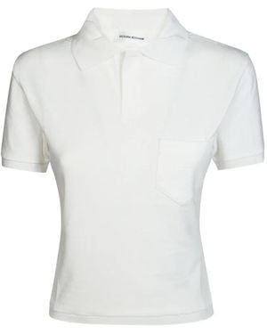 Victoria Beckham Chest-Pocket Polo Top - White