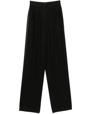 Tom Ford Pantalones Con Pinzas Y Ribete De Satén - Negro