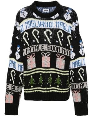 Magliano Crew-Neck Jacquard Jumper - Black