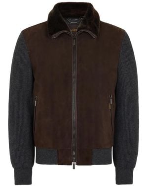 Moorer Fur-Collar Bomber Jacket - Black
