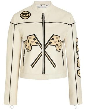 AN-Y1 Helmet Leather Jacket - White