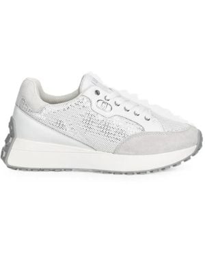 Liu Jo Mesh-Panelled Suede-Trim Sneakers - White