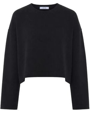 ELEH Long-Sleeve Cropped Jumper - Black