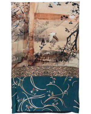 Pierre Louis Mascia Pañuelo De Seda Con Estampado Floral - Azul
