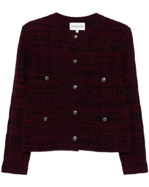 Eric Bompard Jacquard Tweed Jacket - Purple