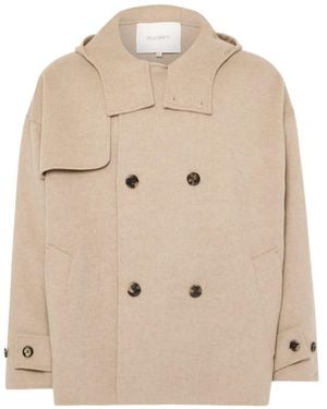 JW Anderson フーデッド ダブルコート - ナチュラル