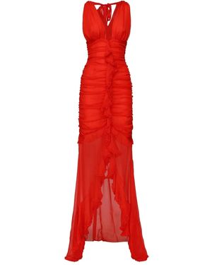 For Love & Lemons Kayta Silk Dress - Red