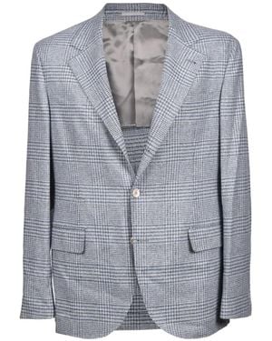 Brunello Cucinelli Completo A Quadri - Grigio