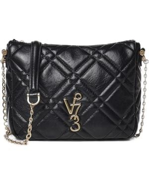 V73 Diaspro Quilted Logo-Plaque Shoulder Bag - Black