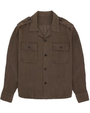 Fortela Epaulettes Military Shirt - Brown