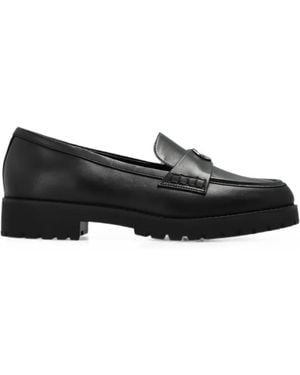 MICHAEL Michael Kors Logo-Plaque Leather Ballet Flats - Black