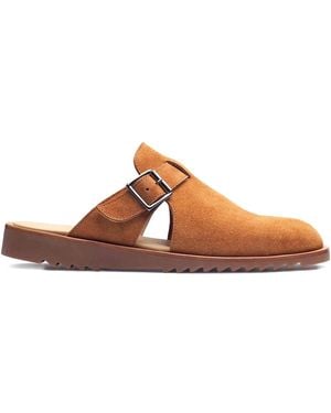 Paraboot Athens Buckle-Fastening Suede Mules - Brown