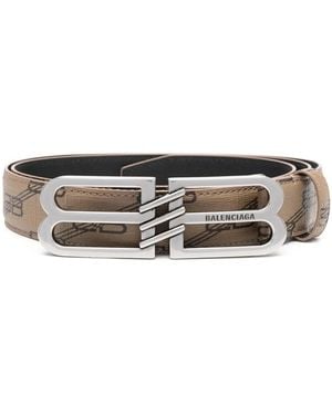 Balenciaga Bb Signature 30 Monogram Belt - Natural