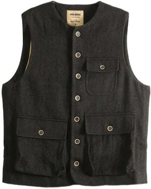 Uma Wang Chaleco Con Botones Y Bolsillo - Negro