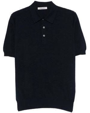 Fileria Textured Button Polo Shirt - Black