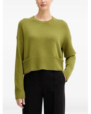 Benetton Jersey De Canalé Con Cuello Redondo - Verde