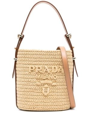 Prada Mini-Tasche Mit Logo - Natur