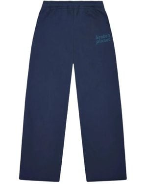 BROKEN PLANET Elasticated-Waistband Track Trousers - Blue