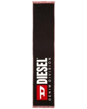 DIESEL Biscotto Logo Jacquard Scarf - White