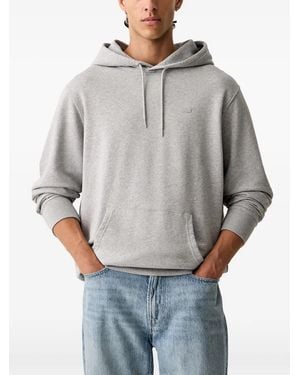 Levi's Original Housemark Logo-Patch Cotton Hoodie - Blue