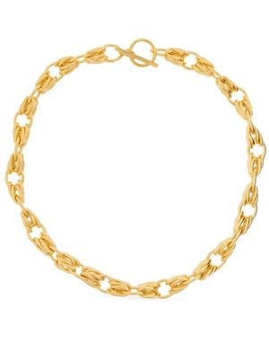 Saint Laurent Rope Chain Brass Necklace - Metallic