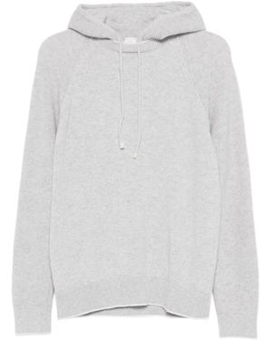 Eleventy Ribbed Hoodie - White