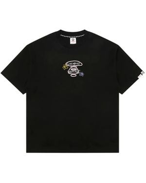 Aape By A Bathing Ape Floral-Print T-Shirt - Black