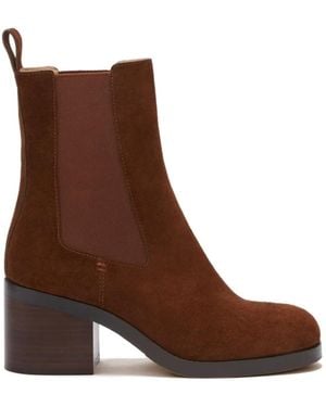 Odissi Grace Stacked Chelsea Bootie - Brown