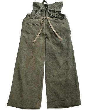 Ziggy Chen Pantalones Palazzo Con Bolsillo De Parche - Verde