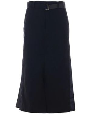 Sacai Belted Pleated Skirt - Blue