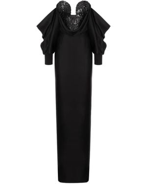 Cristina Savulescu Warrior Sequin-Embellished Draped Dress - Black