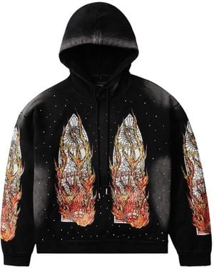 Who Decides War Flames Glass Hoodie - Black