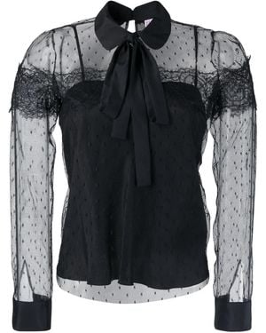 RED Valentino Tulen Blouse - Zwart