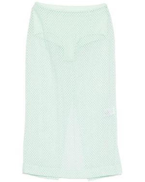 Patrizia Pepe Devoré Organza Midi Skirt - Blue