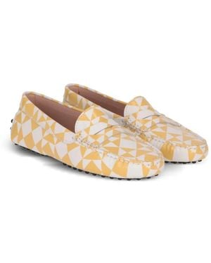 Tod's Gommino Geometric-Print Loafers - Natural