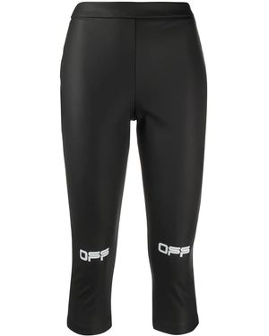 Off-White c/o Virgil Abloh Logo Print Cropped Leggings - Black