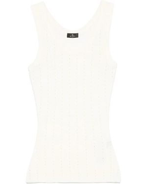 Etro Pointelle-Knit Top - White