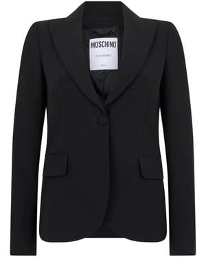 Moschino Blazer Boutonné À Revers Pointus - Black