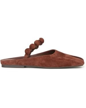 Ash Blanche Suede Flat Sandals - Brown