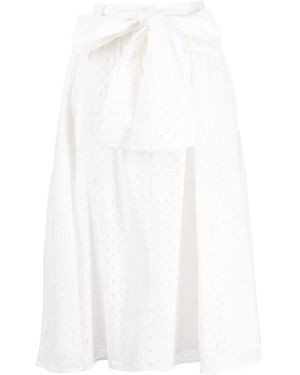 KENZO Falda Acampanada Con Perforaciones - Blanco