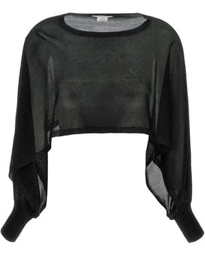 Kangra Lurex-Detailed Top - Black