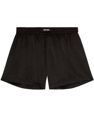Palm Angels Logo-Appliqué Boxer Shorts - Black