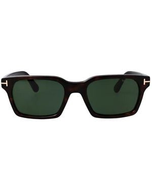 Tom Ford Hayden-02 Rectangle-Frame Sunglasses - Green
